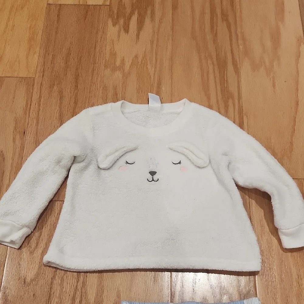Carter's Cozy White and Blue Poodle Design Pajama Set